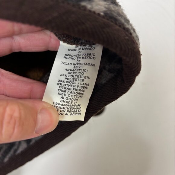 Vintage Ivy Knit Coat Animal Print Brown Long Sleeve 90s Wool Blend Women Mexico - Picture 3 of 6